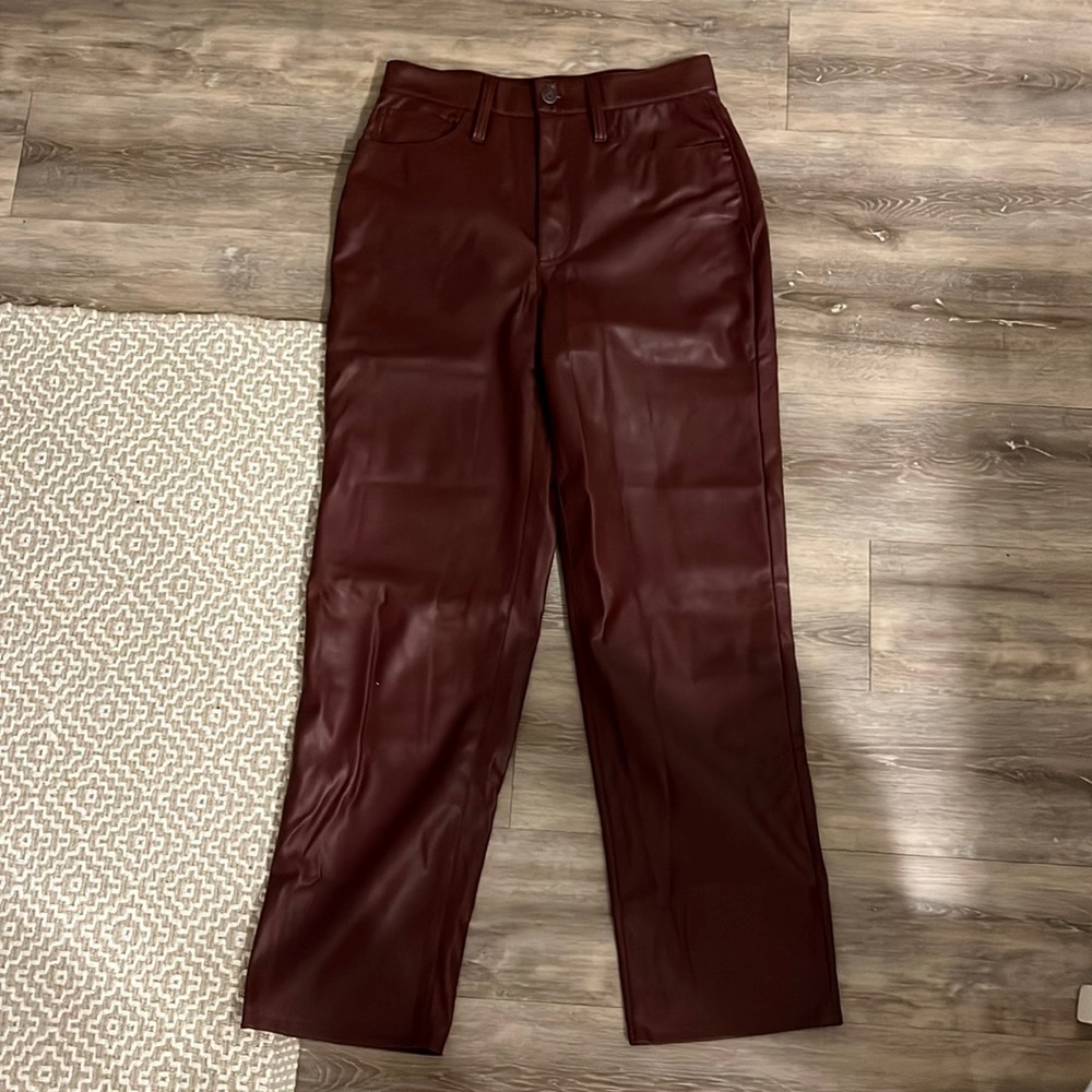 Madewell Burgundy Leather Pants NWT